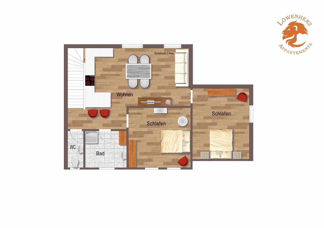 Loewenherz Appartements บัดเบนท์ไฮม์ ภายนอก รูปภาพ